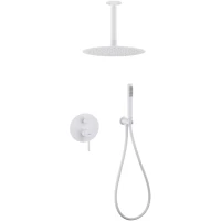 Душевой комплект Abber Emotion AF8821W 250 мм, со смесителем, белый матовый