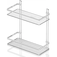 Полка для ванной Tekno-tel ES067SSS 25 см, двойная, серебро