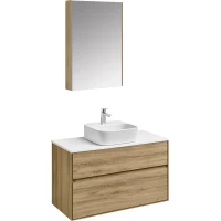 Комплект мебели дуб эльвезия/белый глянец 99 см Акватон Либерти 1A279601LYC70 + 1A281103LY010 + 1WH501709 + 1A279302LYC70