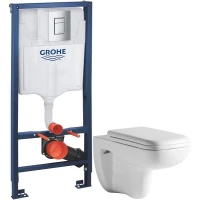 Комплект подвесной унитаз Orange C03-100W + система инсталляции Grohe 38772001