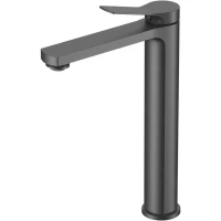 Смеситель для раковины Vincea Arco VBF-4AR02GM без донного клапана, вороненая сталь