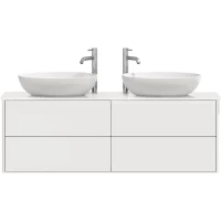 Тумба под раковину Belux Джаз НП 150-04 4810924283115 152 см, подвесная, со столешницей, белый глянец