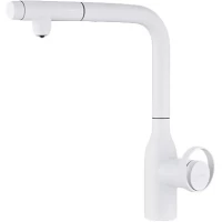 Смеситель для кухни Paulmark Urban Ur213104-WH с подключением к фильтру, выдвижным изливом, белый матовый