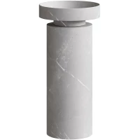 Раковина Boheme Sole Corian Amani Grigio 801-GR + 801-Base-GR 40x40 см, напольная, серый мрамор