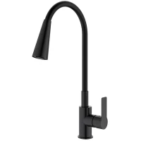 Смеситель для кухни Splenka S06.43.06 с гибким изливом, черный матовый