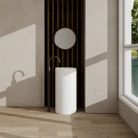 Раковина Abber Stein AS2516-H 40x40 см, напольная, белый матовый