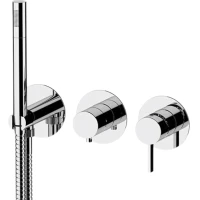 Смеситель для ванны Remer Metrica MC97D2P встраиваемый, с душевым гарнитуром, хром