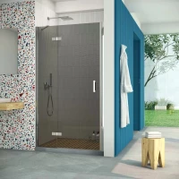 Душевая дверь Vegas Glass AFP Retta 100 08 07 L 100 см L, профиль хром, стекло графитовое