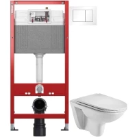 Комплект подвесной унитаз WeltWasser Baarbach 004GL-WT + система инсталляции Tece 9400413