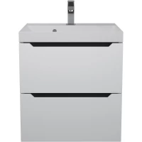 Тумба под раковину Uperwood Tanos New 2191020002 50 см, подвесная, белый матовый/графит матовый