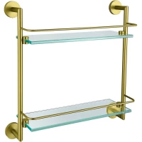 Полка стеклянная Allen Brau Priority 6.31015-GB 41,7 см, двойная, золотой матовый