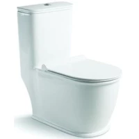 Унитаз-компакт SantiLine SL-5019 безободковый, с сиденьем микролифт, белый