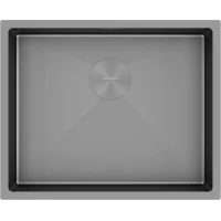 Кухонная мойка Paulmark Next PM215444-GM-M 54x44 см, вороненая сталь матовый