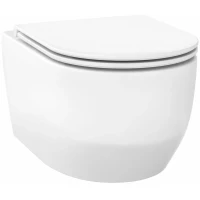 Унитаз подвесной Wellsee Croquis 182611000 + 182620000 безободковый, торнадо, с сиденьем микролифт, белый