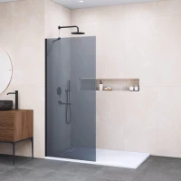 Душевая перегородка RGW WA-102 Walk-in 351010212-34 120 см, профиль черный матовый, стекло тонированное