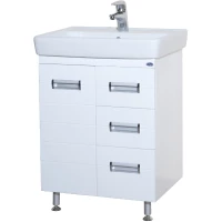 Тумба с раковиной белый глянец 60 см 2 ящика Bellezza Сиена 4633909670010 + 4620000148562