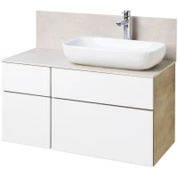 Тумба дуб эндгрейн/белый матовый 99 см Акватон Мишель 1A244101MIX40