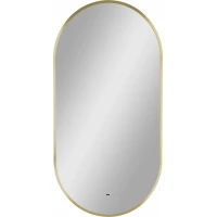 Зеркало Uperwood Next Premium ZNext50100g 50x100 см, с LED-подсветкой, сенсорным выключателем, диммером, золотой матовый