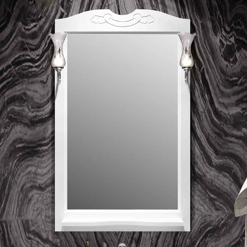 Зеркало Брунелла 65, цвет 9003, с выключателем