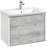 Тумба с раковиной бетон/белый матовый 70 см Roca Ronda ZRU9303003 + 327471000