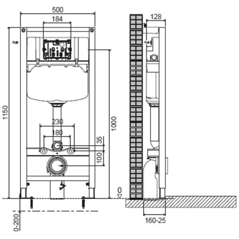 Комплект подвесной унитаз WeltWasser Merzbach 004MT-BL 10000003695 + система инсталляции Jacob Delafon E24156-NF + E20859-7-BMT