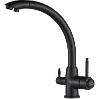 Смеситель для кухни Zorg SH 699 BLACK с подключением к фильтру, черный