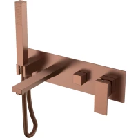 Смеситель для ванны Boheme Qubic 474-2-BRB встраиваемый, бронза матовая