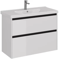 Тумба белый глянец/черный 95,8 см Lemark Combi LM03C100T-black