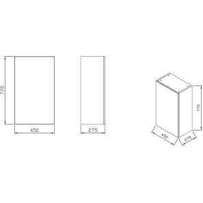 Изображение товара шкаф одностворчатый 45х77 белый глянец ravak sb natural 450 x000001054