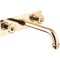 Смеситель для раковины Cezares APHRODITE-BLS2-03/24-S1 встраиваемый, без донного клапана, золото 24 карата