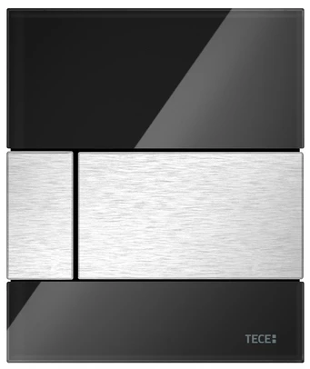 Смывная клавиша для писсуара TECE TECEsquare черный/нержавеющая сталь с покрытием против отпечатков пальцев 9242806 смывная клавиша бесконтактная питание от батареи 6 в tece teceplanus нержавеющая сталь 9240350