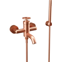 Смеситель для ванны Remer Chrono CH02RP с душевым гарнитуром, медь матовая