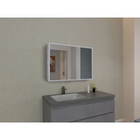 Зеркальный шкаф Esbano ES-3808D ESMT3808D 80x70 см, с LED-подсветкой, сенсорным выключателем, антизапотеванием, алюминий