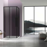 Душевой уголок Vincea Slim-N VSS-4SN8010CGB 99x79 см, профиль черный матовый, стекло тонированное