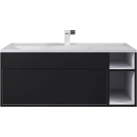 Тумба с раковиной Uperwood Lotus Premium 39340207464 100 см, подвесная, черный матовый