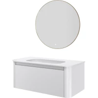 Комплект мебели Armadi Art Voi Matt White 782-100-MW + 786-100-MW без отв. + 545-80-G 102 см, подвесной, белый матовый