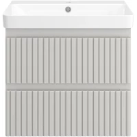 Тумба под раковину Brevita Victory VIC-09060-0302Я 56 см, подвесная, серый кашемир матовый