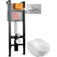 Комплект подвесной унитаз Jacob Delafon Odeon Rive Gauche EDR102-00 + E24888-00 + система инсталляции Jacob Delafon E33131RU-NF + E20859-CP-MTC