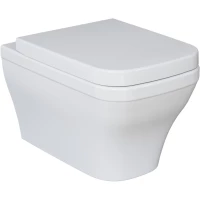 Унитаз подвесной Ambassador Benefit 203T20001R-202T20001 безободковый, с сиденьем микролифт, белый глянец