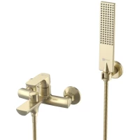 Смеситель для ванны Lemark Ursus LM7214BG с душевым гарнитуром, золотой матовый