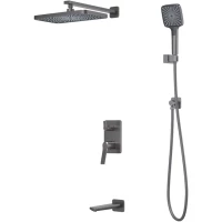 Душевой комплект IDDIS Parker PARGM03i68 339,4x189,4 мм, со смесителем, графит матовый