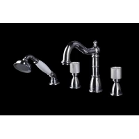 Смеситель на борт ванны Boheme Royal Cristal 396-Royal/CRST black