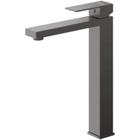 Смеситель для раковины Cezares Slider SLIDER-LC-GM с донным клапаном, оружейная сталь матовый