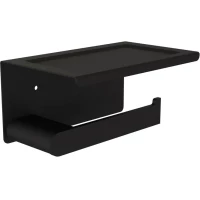 Держатель туалетной бумаги Knotlor Bliss PH102BL с полкой для телефона, черный матовый