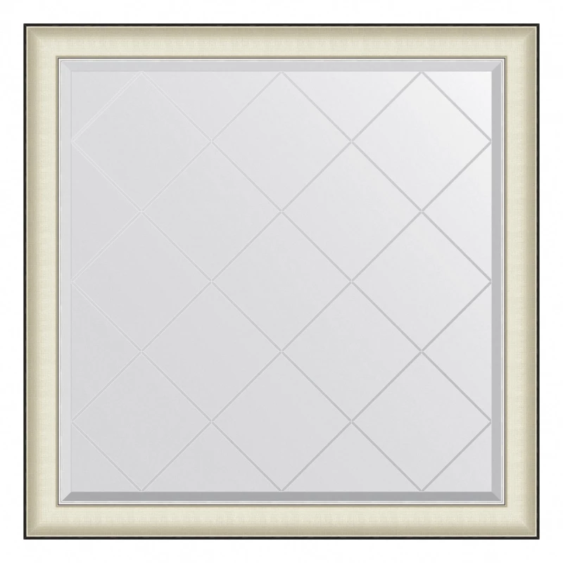 Зеркало 104x104 см белая кожа с хромом Evoform Exclusive-G BY 4575