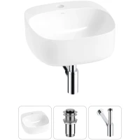 Раковина-чаша Wellsee Ideal 20214083R 42x42 см, накладная, белый, с донным клапаном и сифоном
