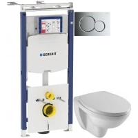 Комплект подвесной унитаз Jacob Delafon Patio EDV102-00 + E70021-00 + система инсталляции Geberit 111.362.00.5 + 115.770.21.5 