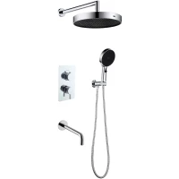 Душевой комплект Boheme Cell 135-3-CR + 427-CR + 625-CR 320 мм, со смесителем, хром