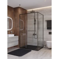 Душевой уголок Cezares Lux LUX-AH-FS-11-110/100-C-GM 110x100 см, профиль оружейная сталь матовый, стекло прозрачное