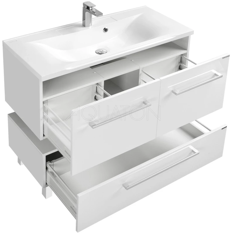 Комплект мебели белый глянец 120 см Акватон Мадрид 1A170301MA010 + 1A70483KPR010 + 1A113402MA010